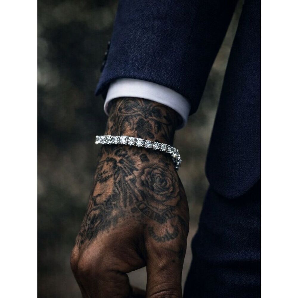 Silver Simulated Diamond Tennis Bracelet